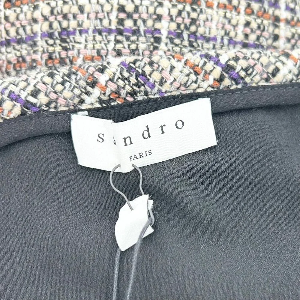 NWT Sandro Golden Tweed Ruffle Trim Skirt - Picture 7 of 12